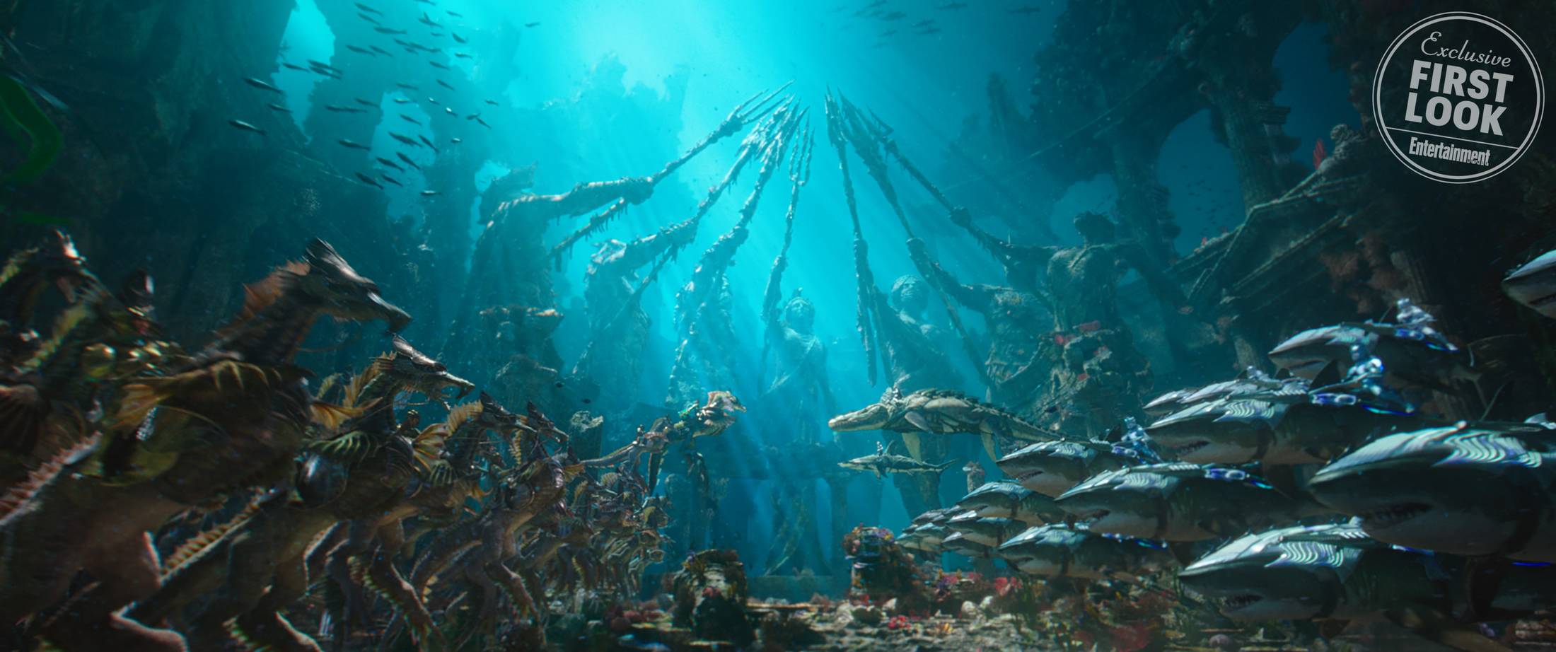 armies in Aquaman facing each other