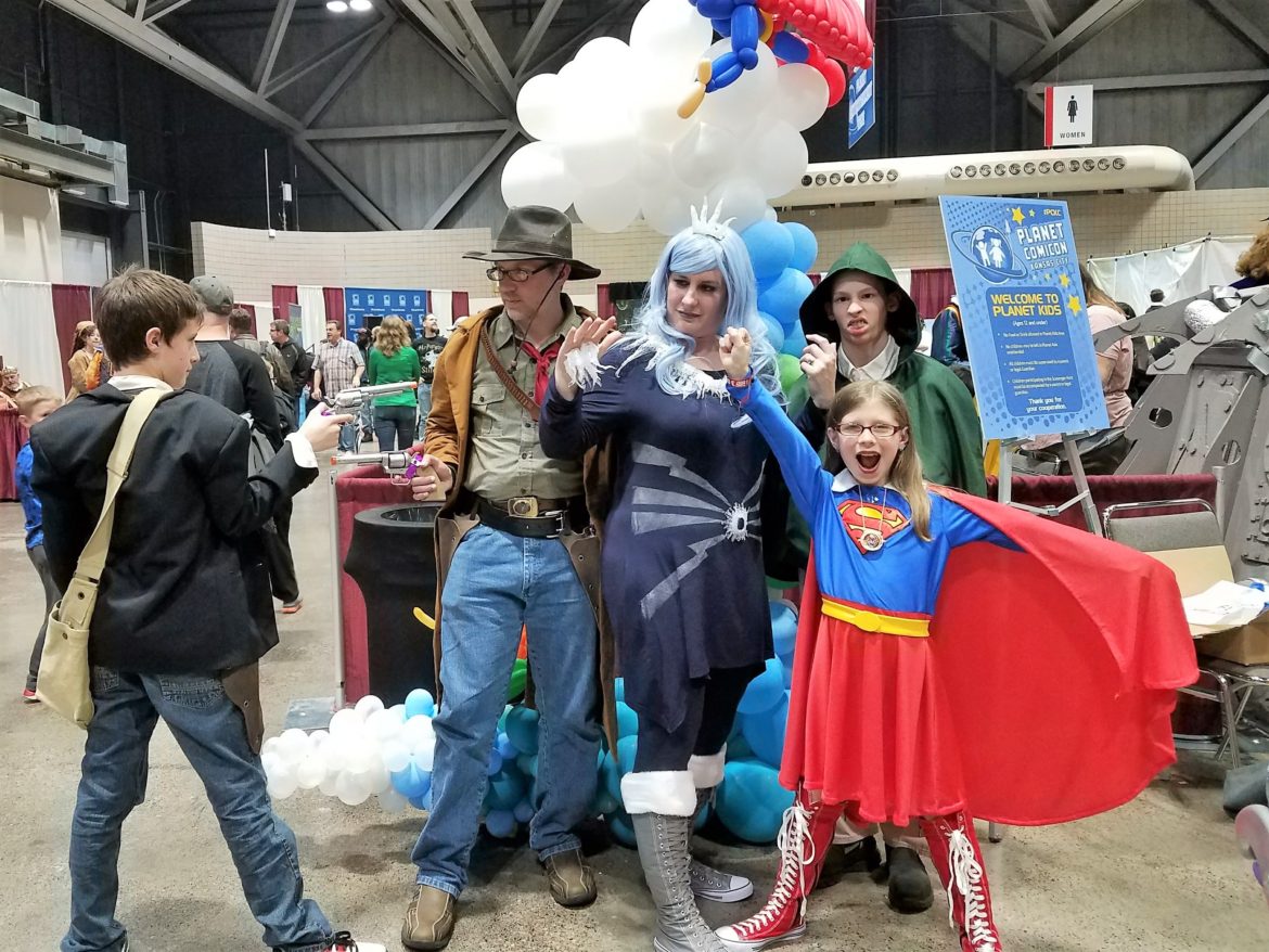 geeky mom in family cosplay photo