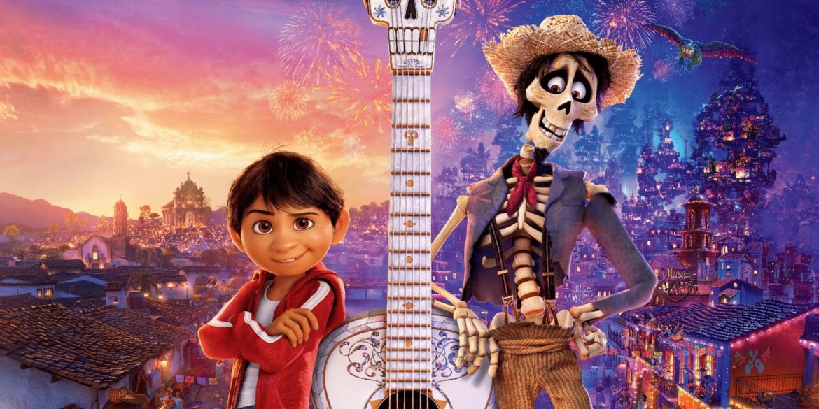 Coco review - Miguel and Skeleton from Pixar movie