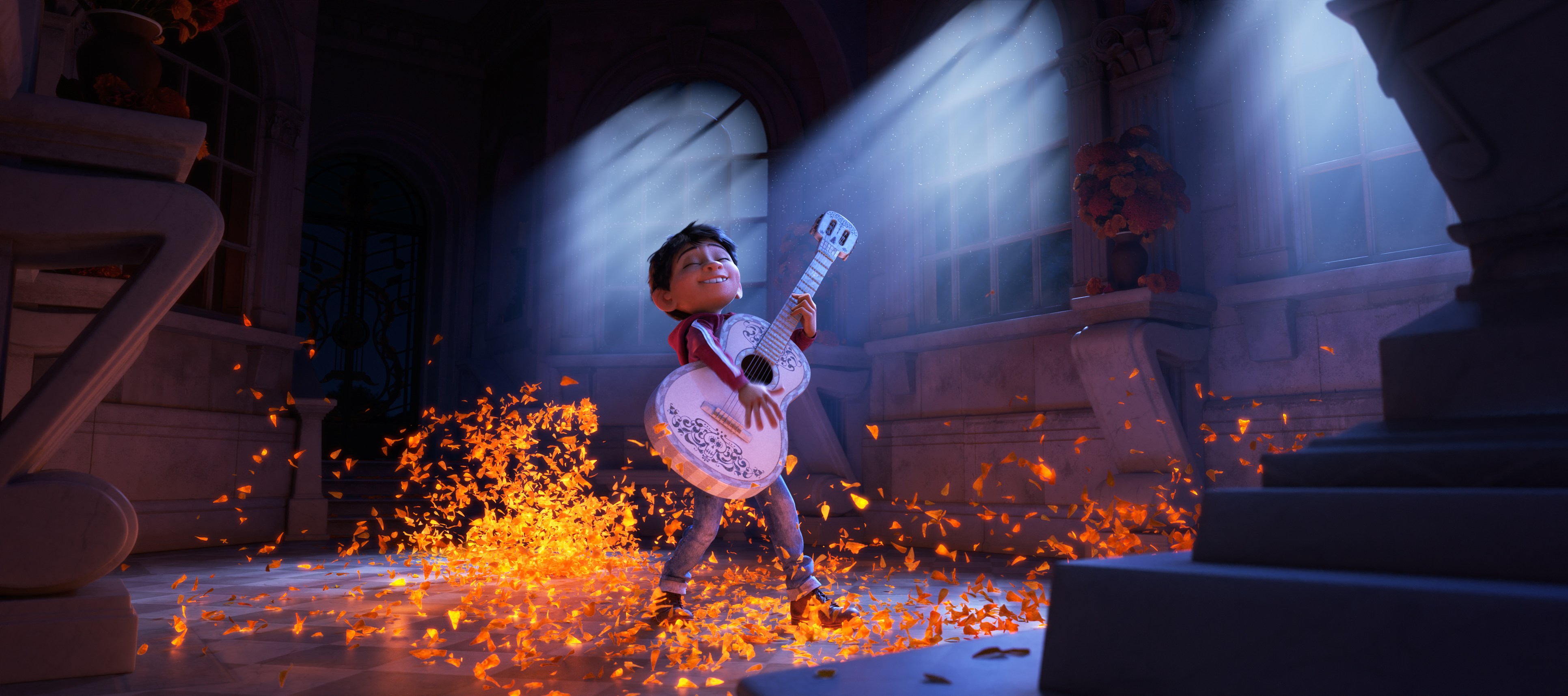 Miguel playing guitar in Coco Pixar movie
