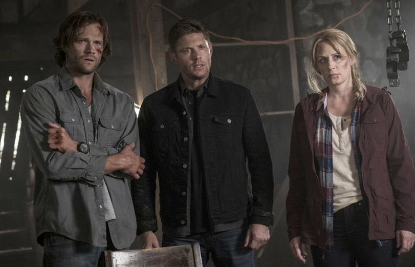 Mary Winchester, a top mom in geek fandoms, with her sons Sam and Dean