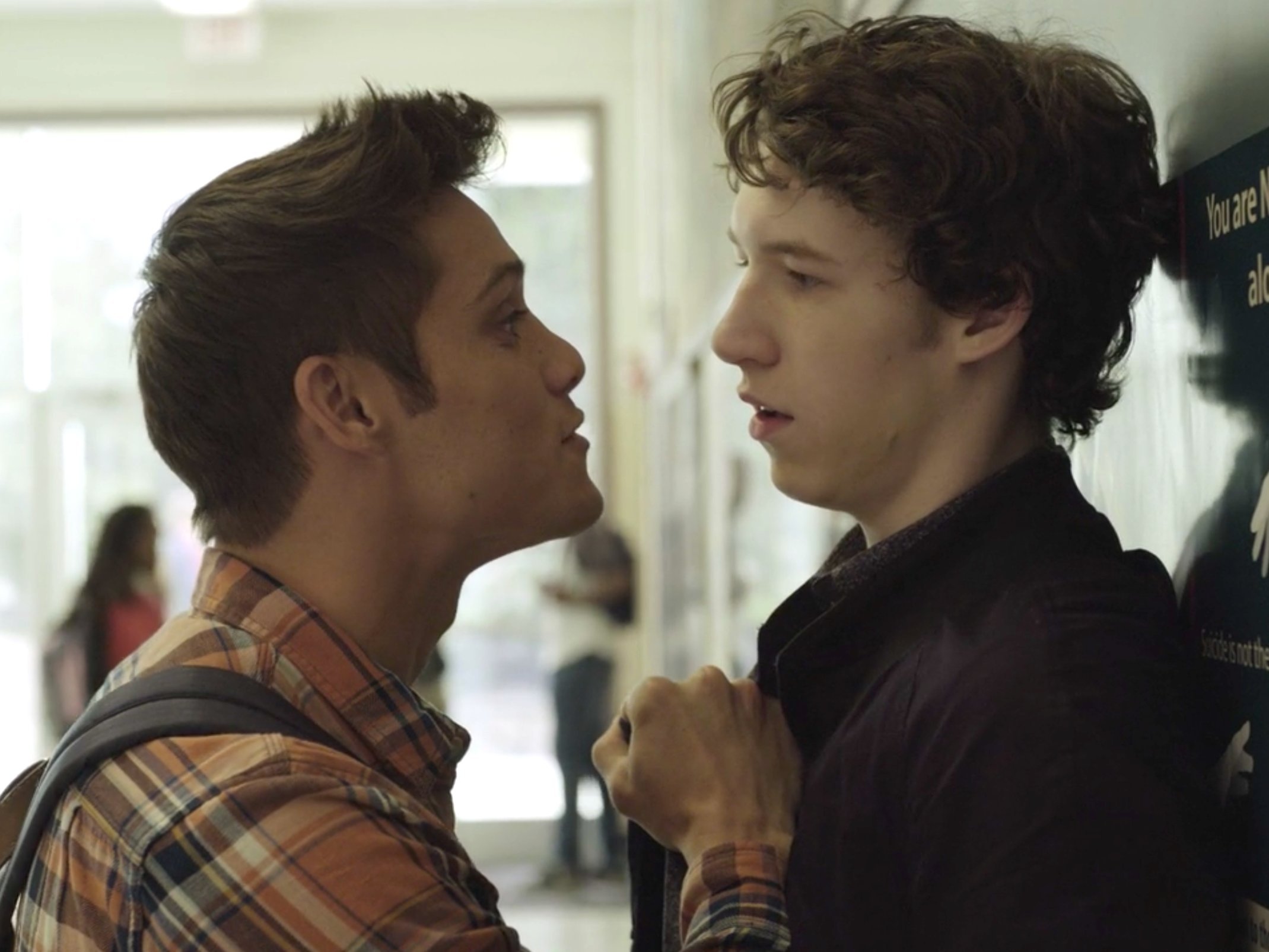 Devin Druid and Timothy Granaderos in 13 Reasons Why on Netflix