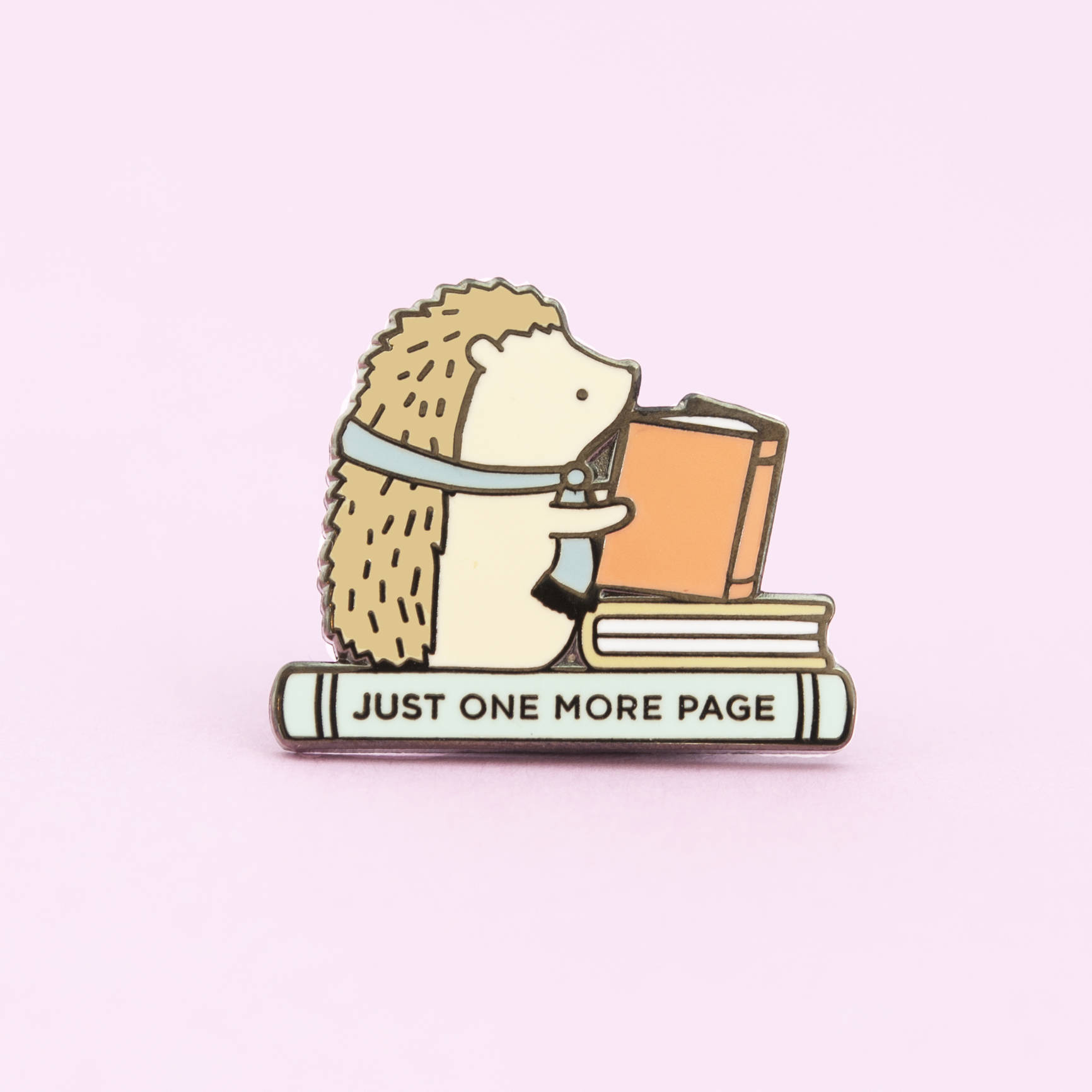 Hedgehog reading a book pin 5 bookish accessories
