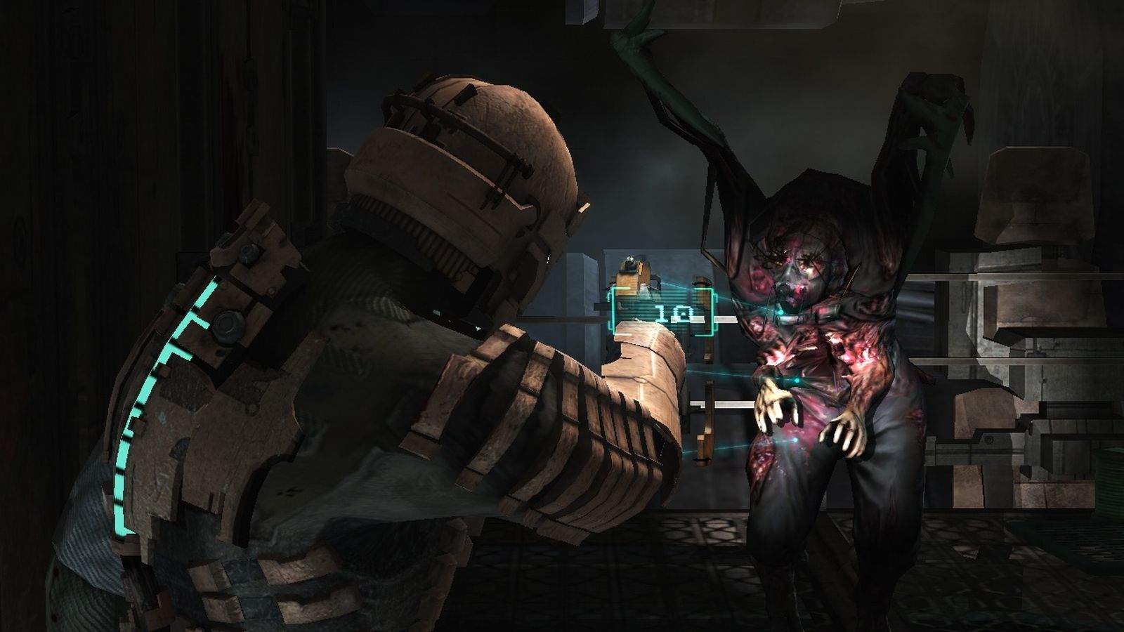 Clarke fighting enemy in Dead Space