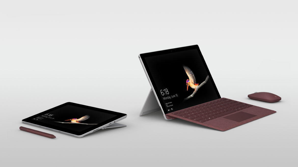 The new Surface Go with and without the keyboard