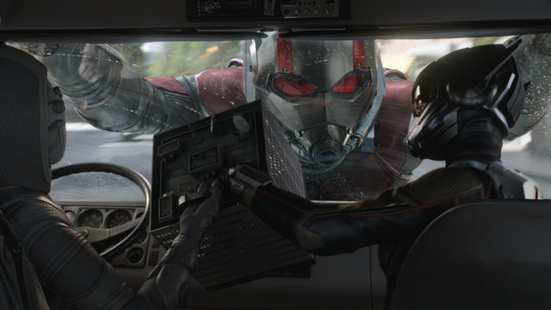 Ant-Man and The Wasp fight Ghost in a car from the film of the same name