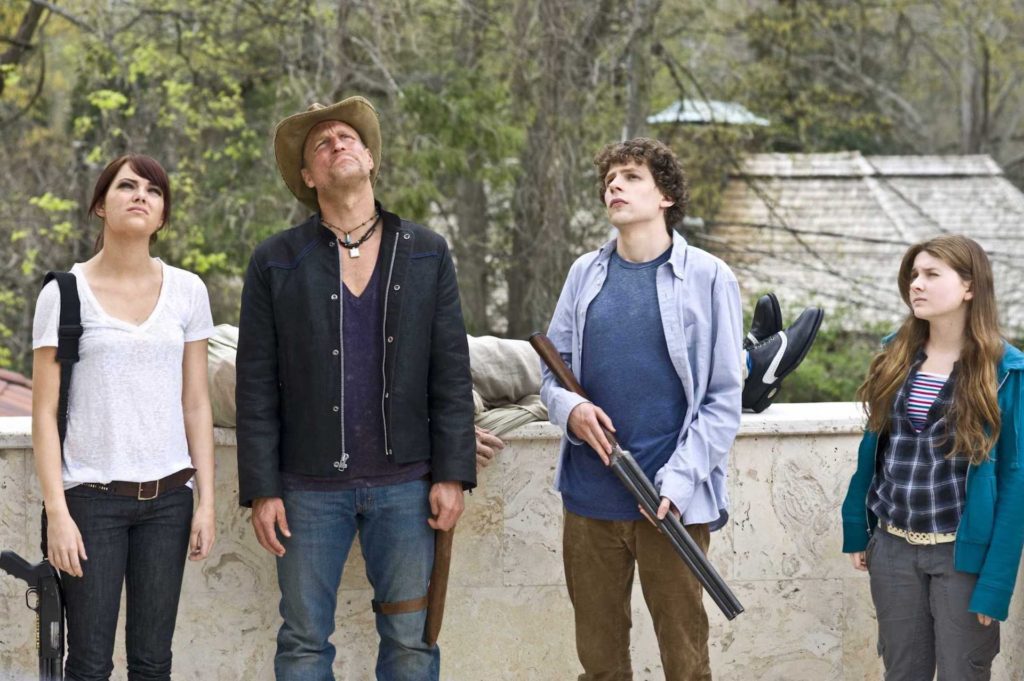 Emma Stone, Woody Harrelson, Jesse Eisenberg and Abigail Breslin in Zombieland