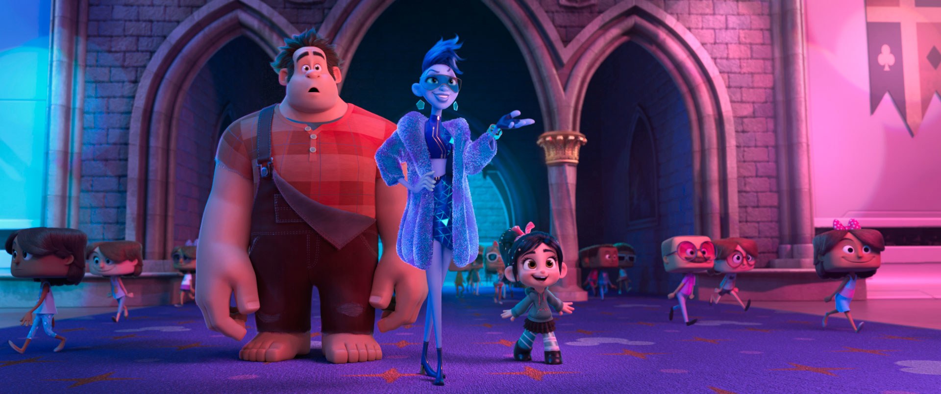 Ralph, Yesss and V enter Oh My Disney in Ralph Breaks The Internet