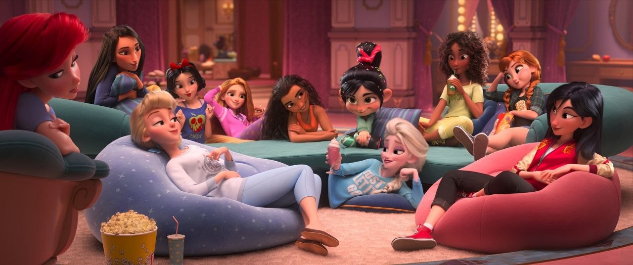 V interacts with Disney Princess' in Ralph Breaks The Internet