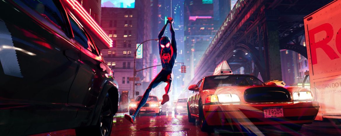 Spider-Man: Into The Spider-Verse Miles swinging